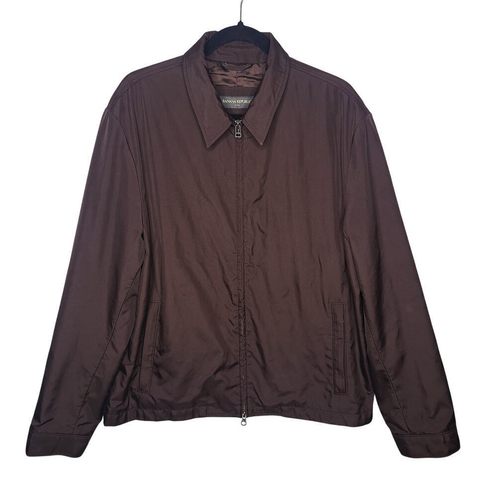 Vintage Y2K Banana Republic Ricky Jacket Collared Zip Up Mens Large Boxy Bomber
